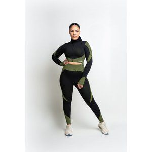 LUELA BREEZE 2-Piece Outfit  Color Black & Green